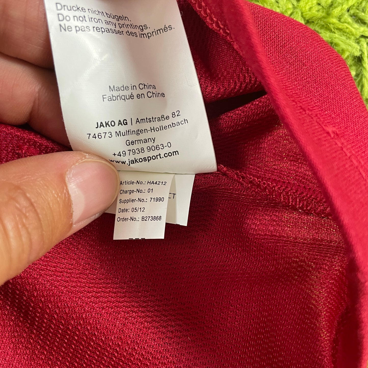 Jako Hannover 96 Huszti Trikot Größe XL 2012 2013 rot