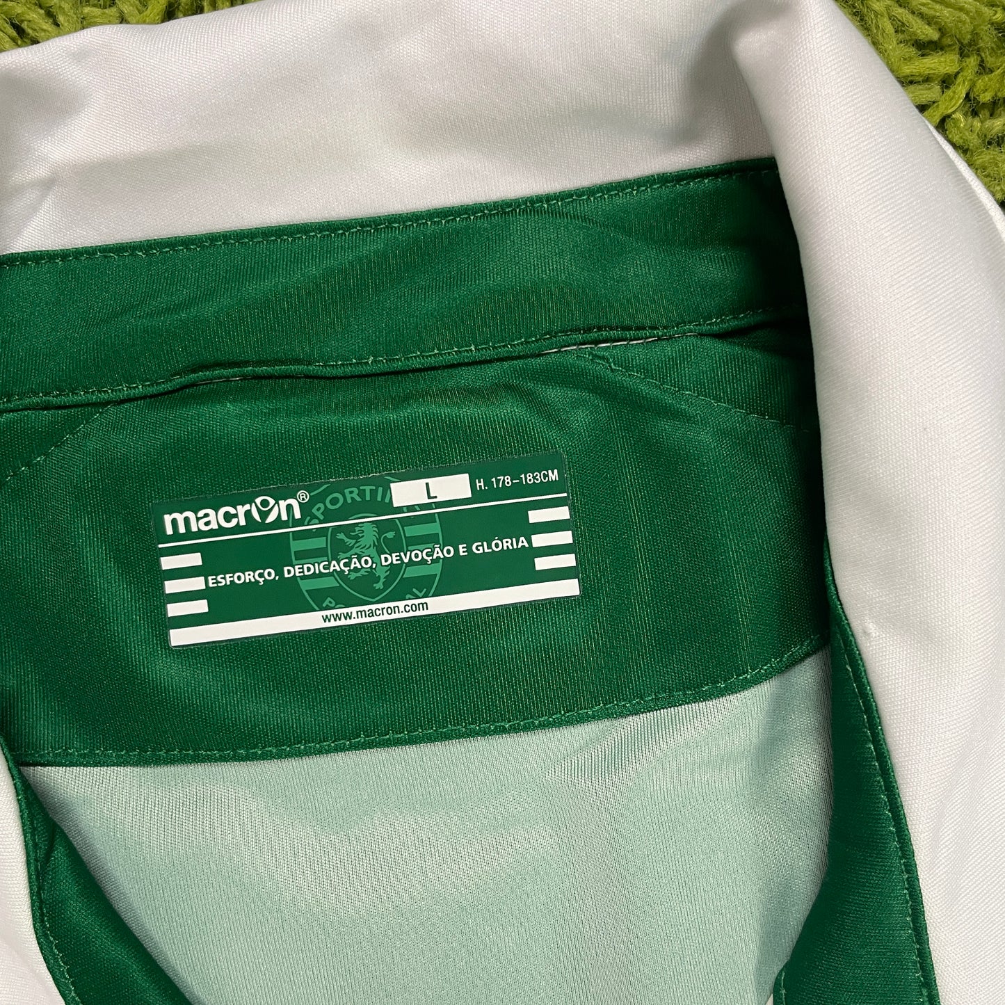 Macron Sporting Lissabon Trikot weiß grün Größe L 2015 2016