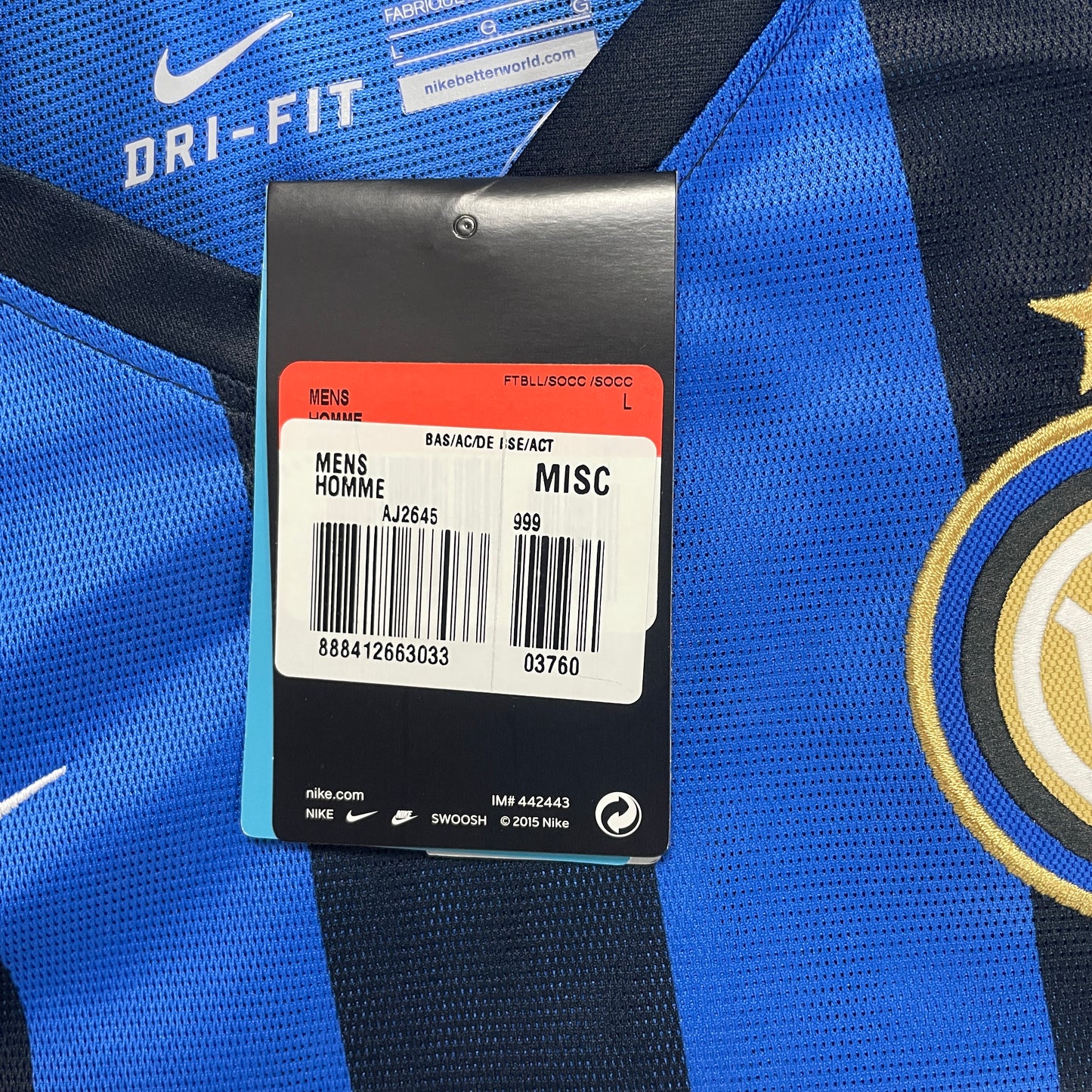 Nike Inter Mailand Trikot blau Größe L 2015 2016 pro Version
