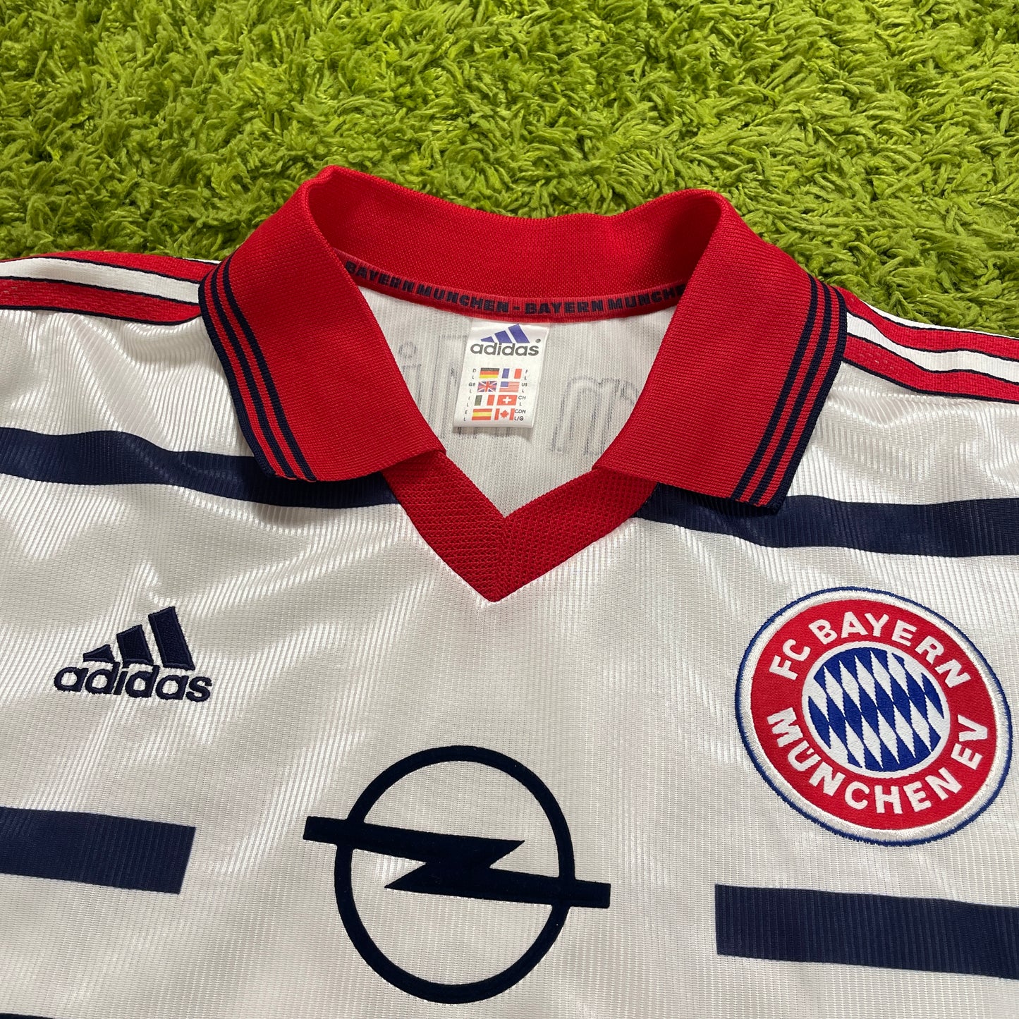 Adidas FC Bayern München Strunz Trikot weiß Größe L 1998 2000