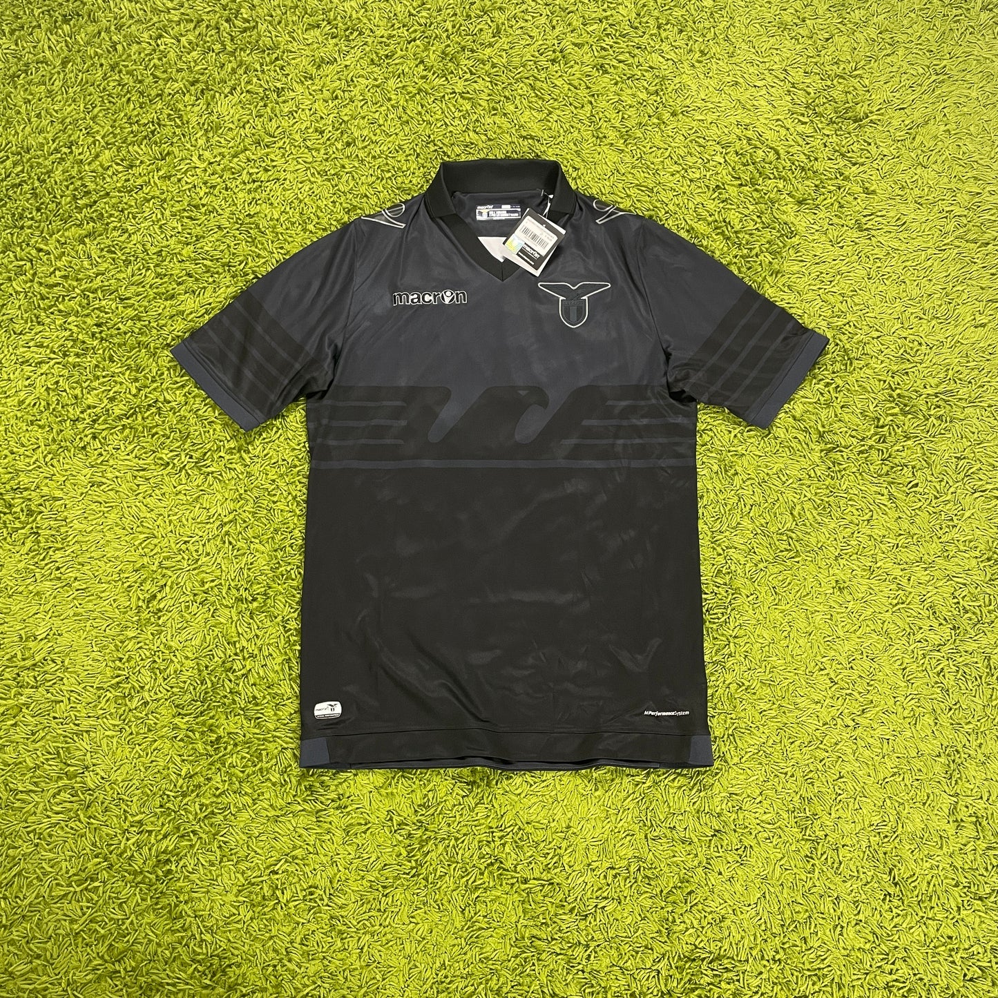 Macron SS Lazio Rom Trikot schwarz black on black Größe L 2015 2016