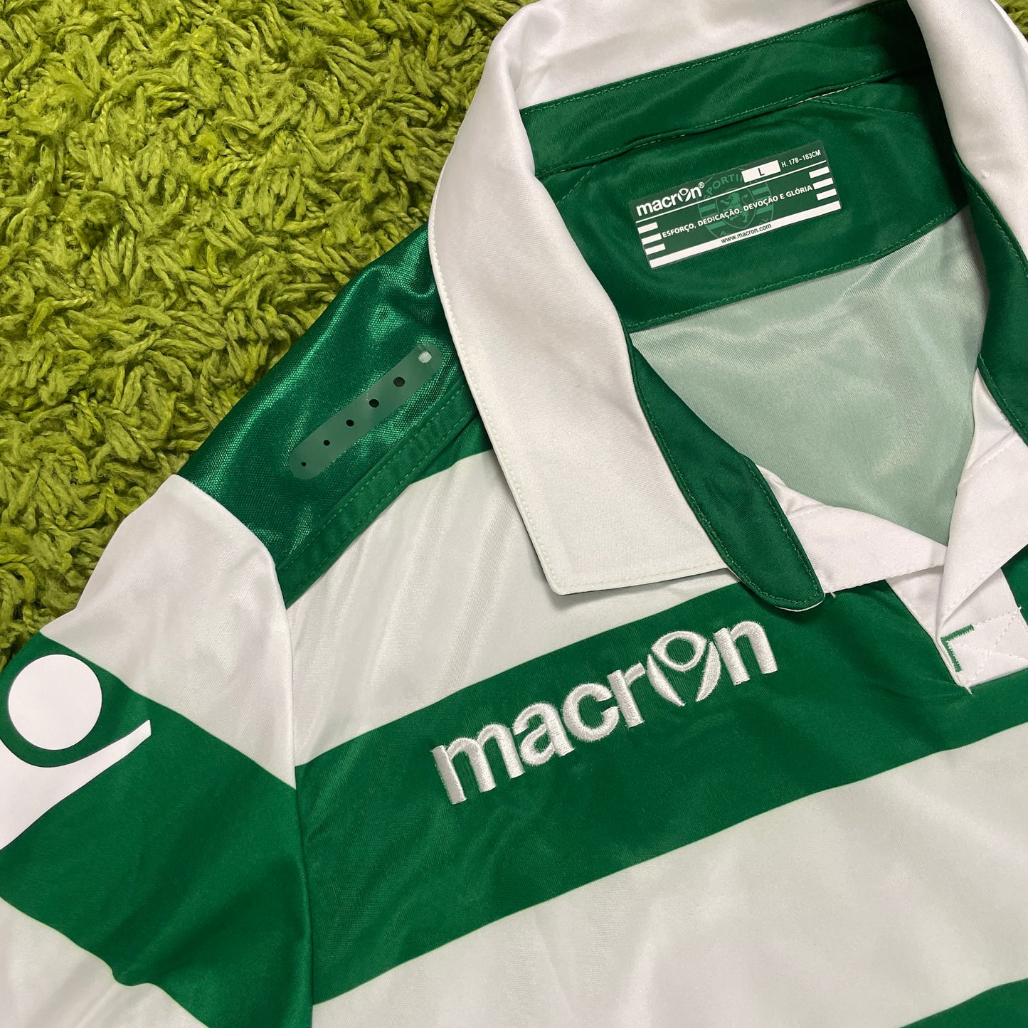 Macron Sporting Lissabon Trikot weiß grün Größe L 2015 2016