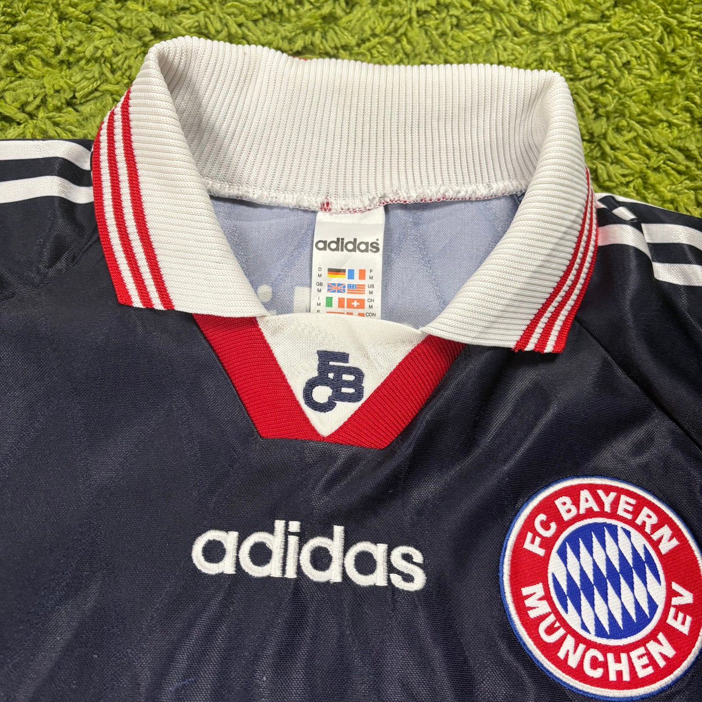 Adidas FC Bayern München Elber Trikot blau Größe M 1997 1998