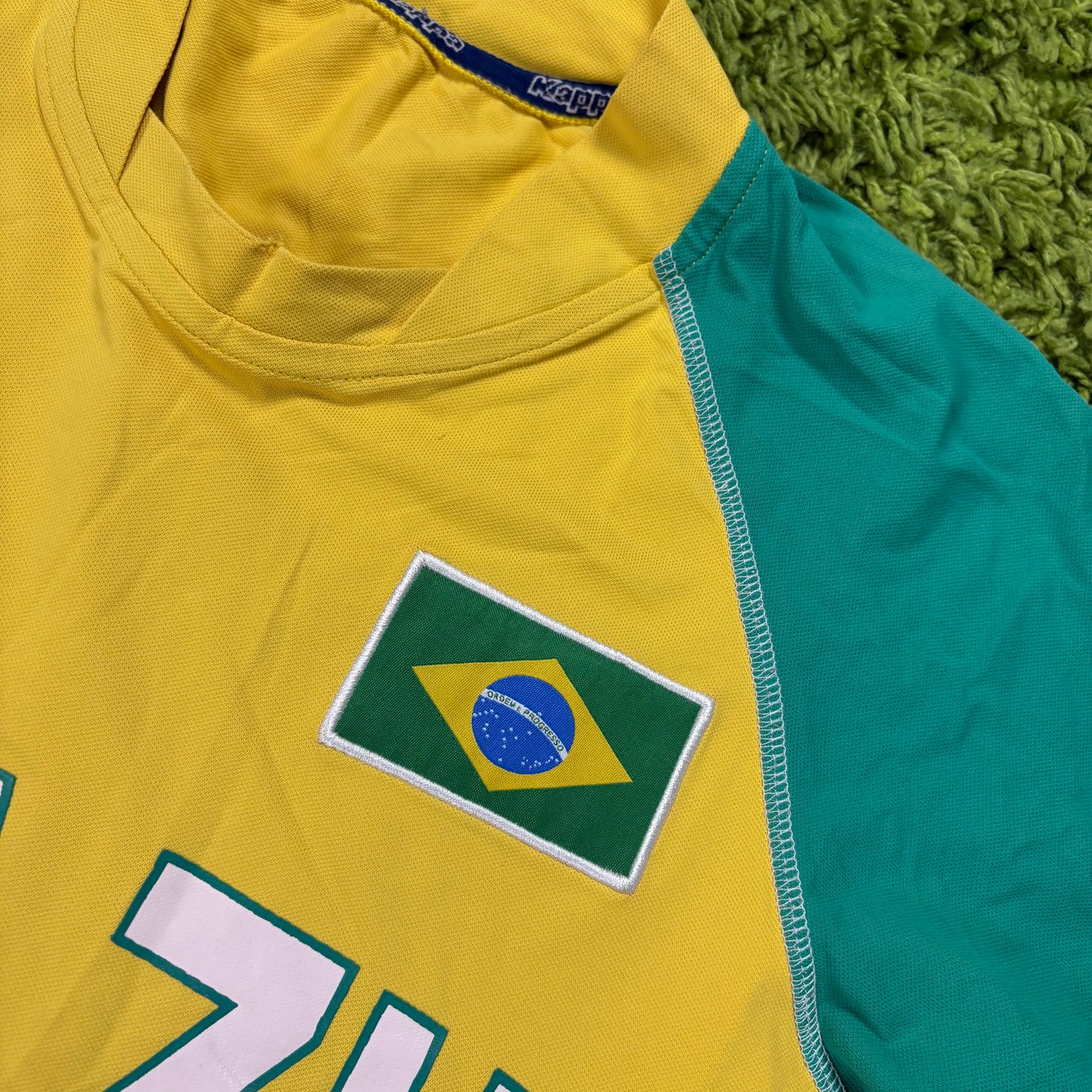 Kappa Brasilien Trikot t Shirt gelb Größe L