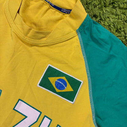 Kappa Brasilien Trikot t Shirt gelb Größe L