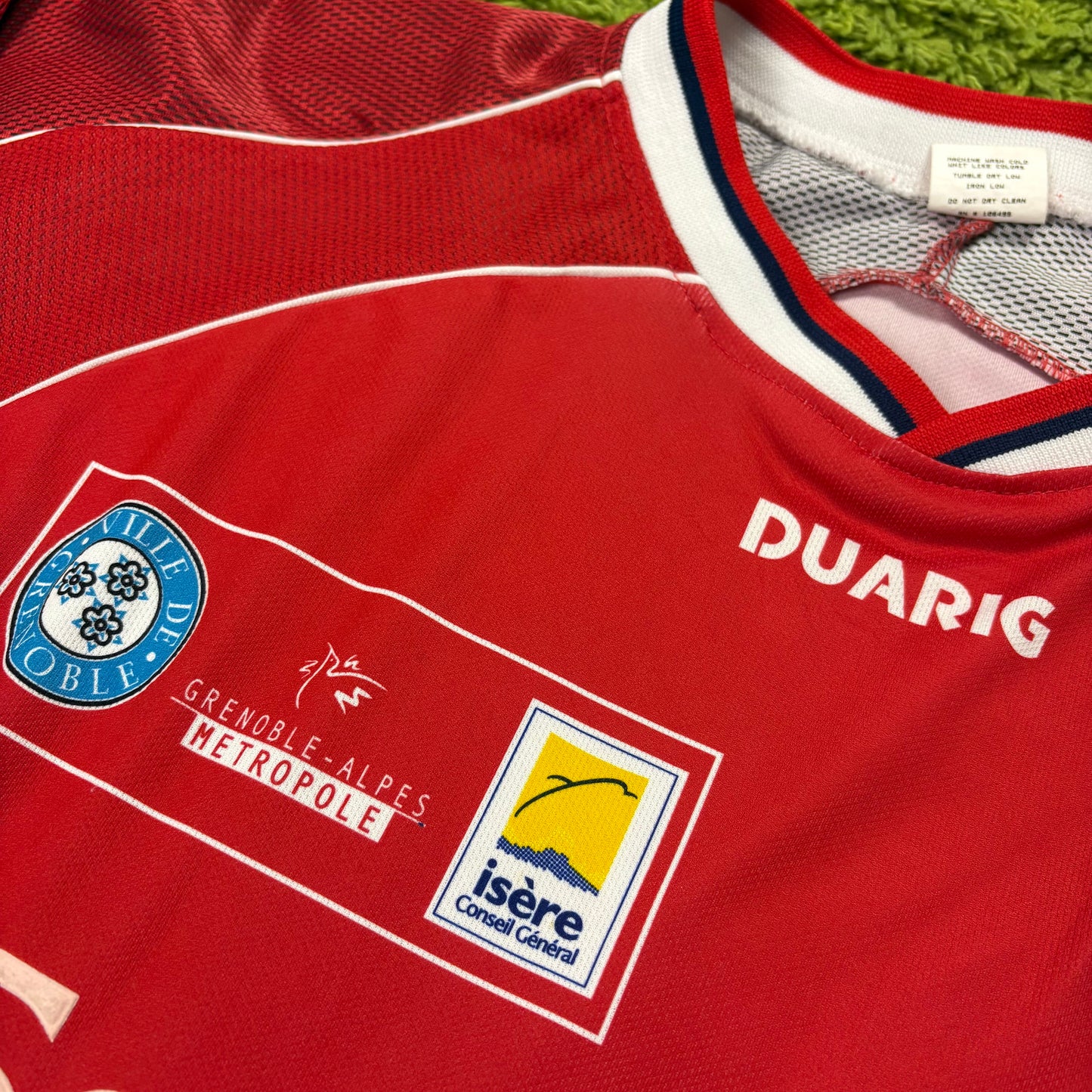 Duarig Grenoble Foot 38 André matchworn Trikot rot Größe XXL 2003 2004
