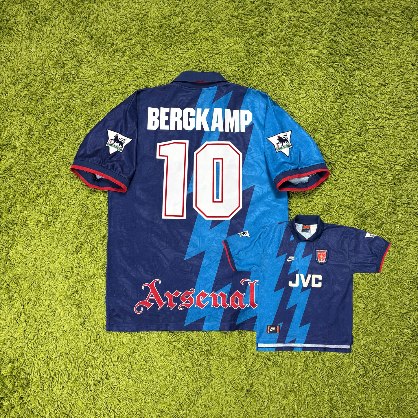 Nike Arsenal FC Bergkamp Trikot blau Größe L 1994 1995