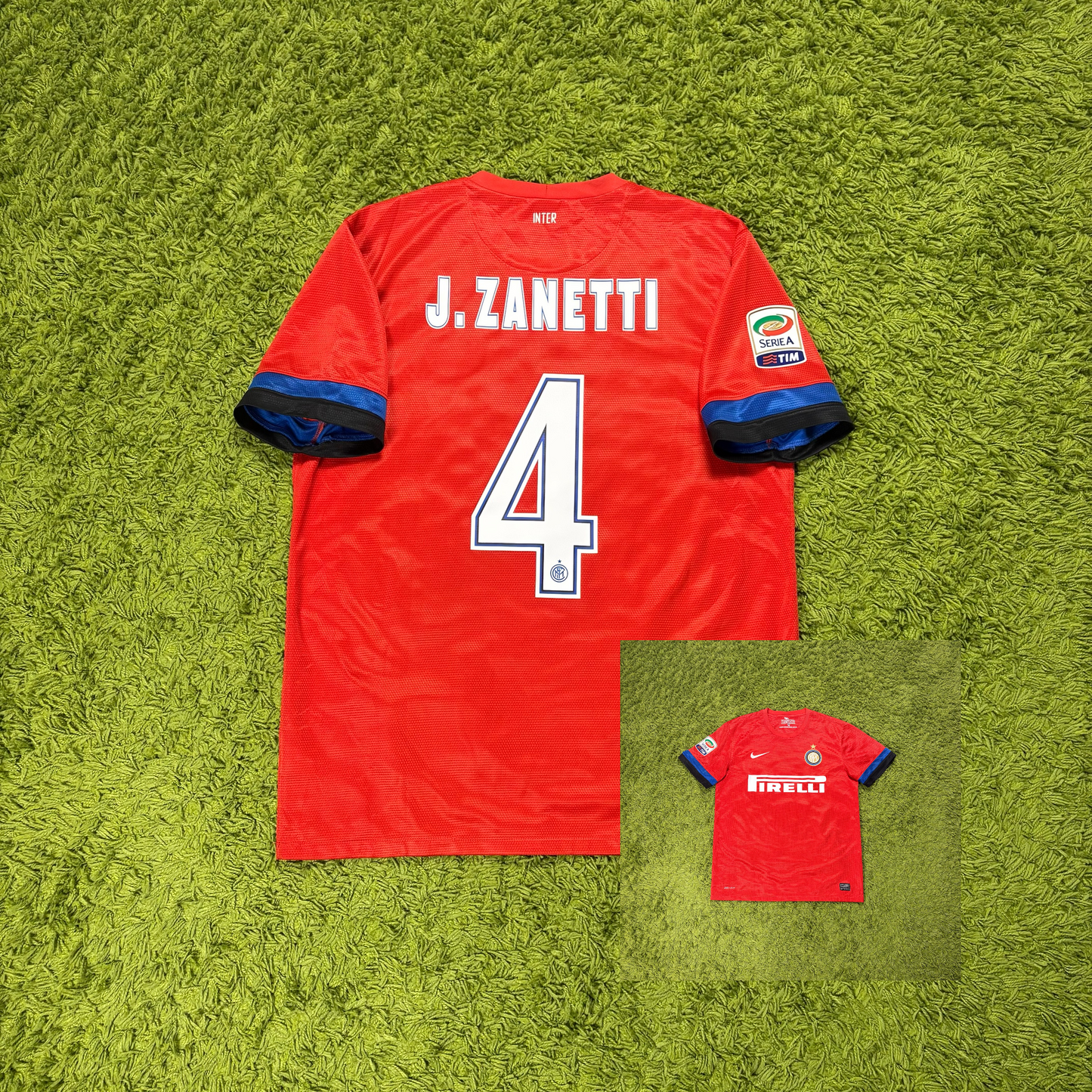 Nike Inter Mailand Milan Trikot Zanetti rot Größe L 2012 2013