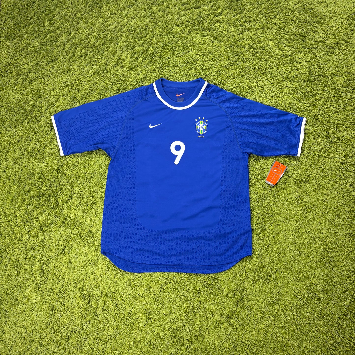 Nike Brasilien Ronaldo R9 Trikot blau Größe L 2000 2002 Neu mit Etikett brasil