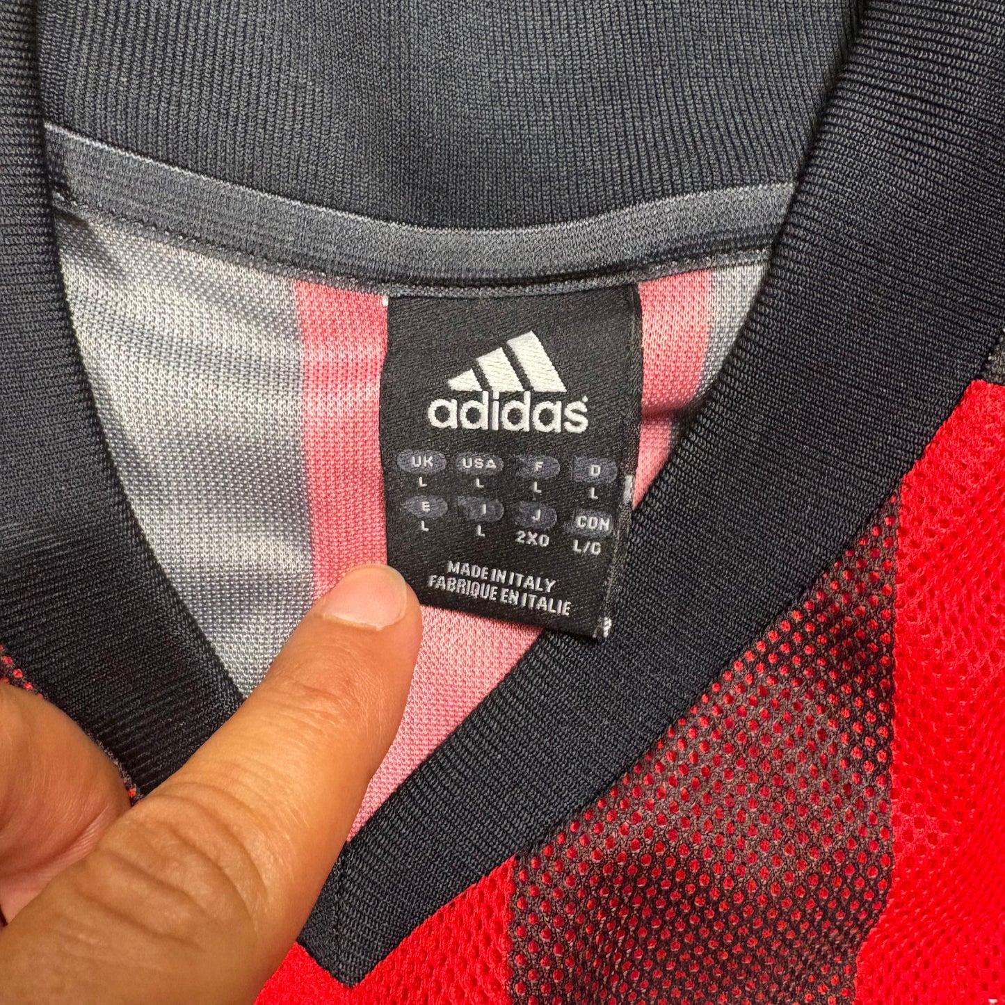 Adidas AC Mailand Milan Rivaldo Trikot rot schwarz Größe L 2002 2003