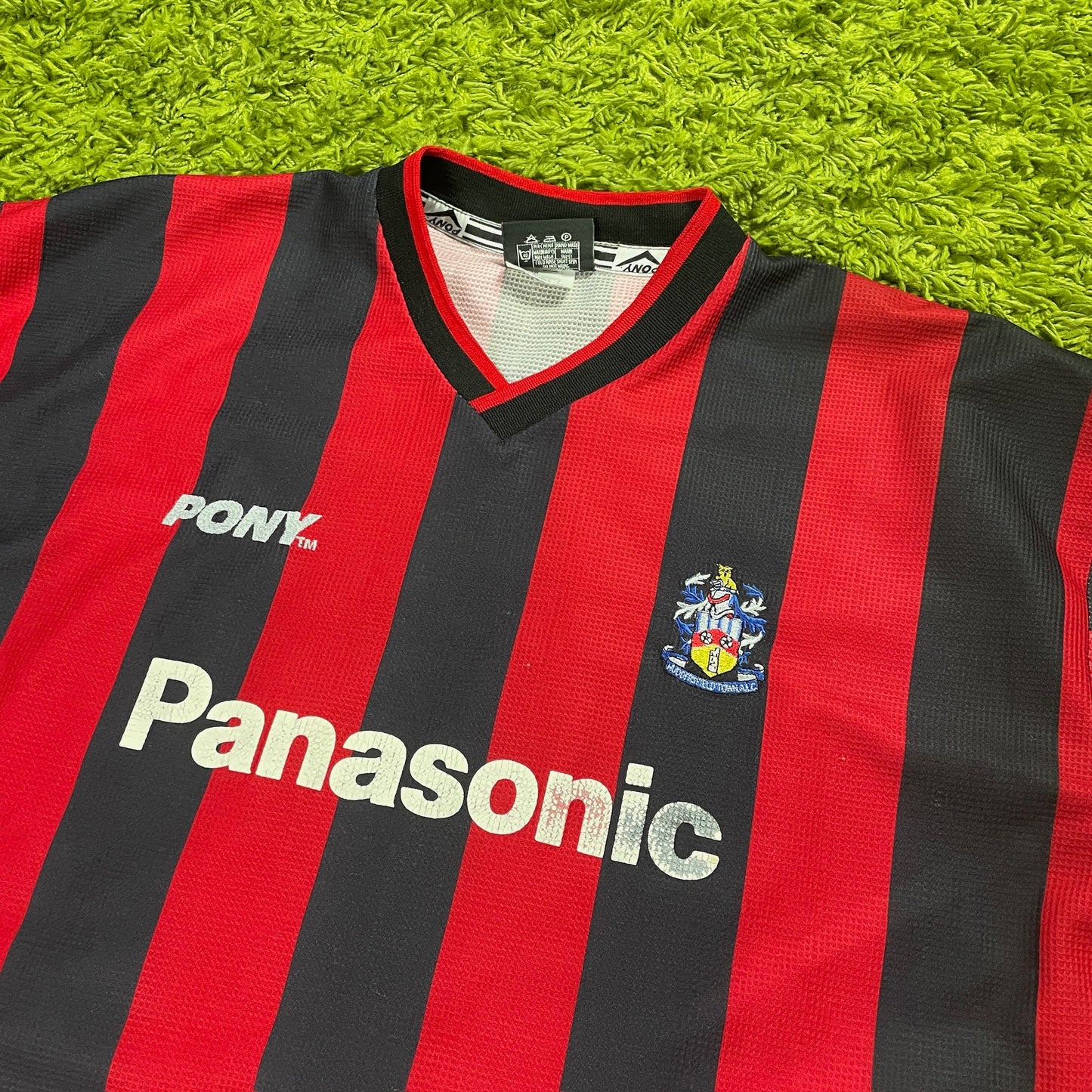 Pony Huddersfield Town Trikot schwarz rot Größe XL 1998 1999