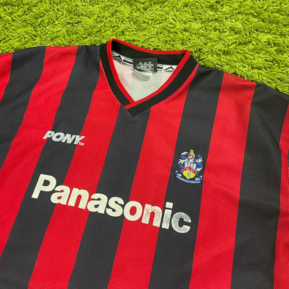 Pony Huddersfield Town Trikot schwarz rot Größe XL 1998 1999