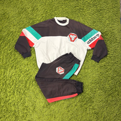 Adidas Italien Coppa Del Mondo Trainingsanzug Tracksuit grau 1990 Größe M