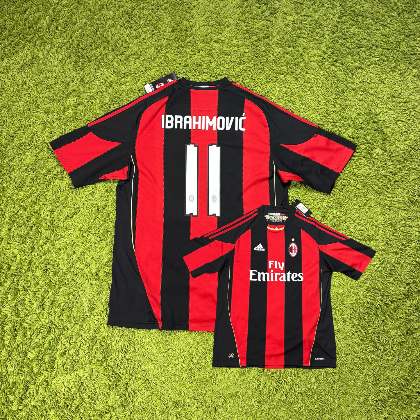 Adidas AC Mailand Ibrahimovic Milan Trikot rot schwarz Größe XL 2010 2011 Neu mit Etikett