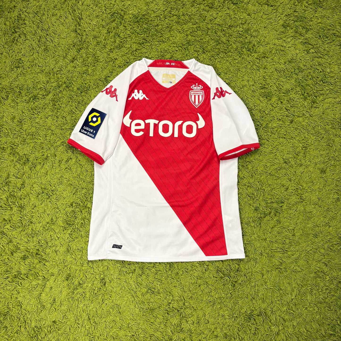 Kappa AS Monaco Tchouameni Trikot Weiß rot Größe M 2020 2021