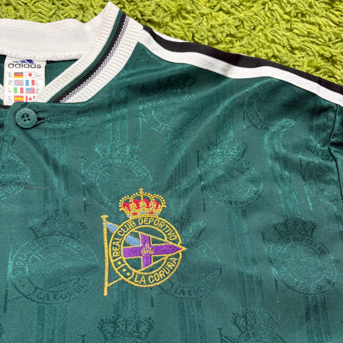 Adidas Deportivo La Coruna Scalomi Trikot Grün Größe XL Langarm 1999 2000
