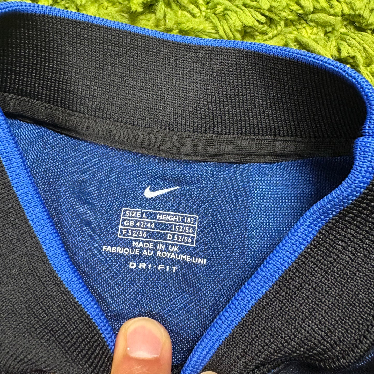 Nike Inter Mailand Milan Zamorano Trikot blau schwarz Größe L 2000 2001
