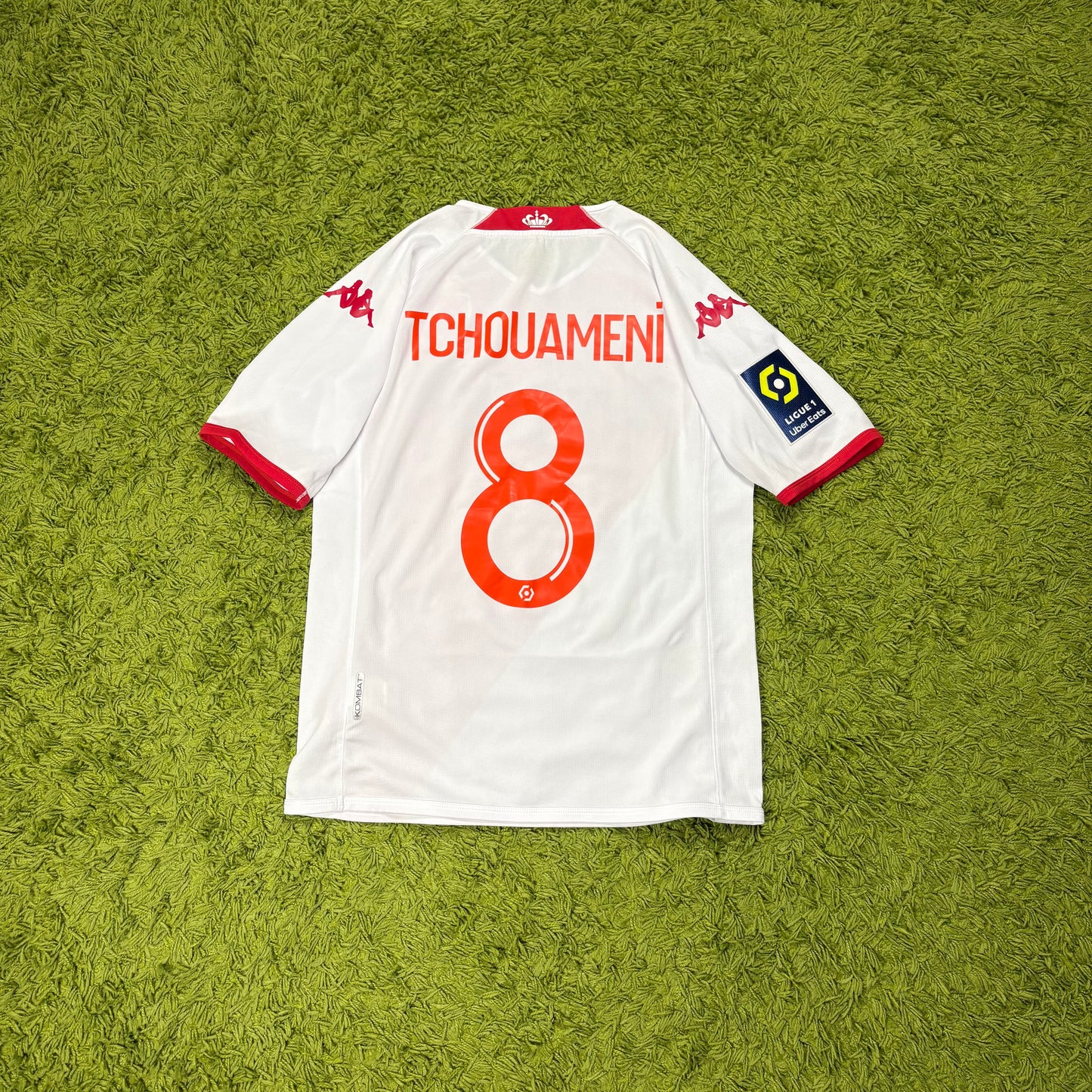 Kappa AS Monaco Tchouameni Trikot Weiß rot Größe M 2020 2021
