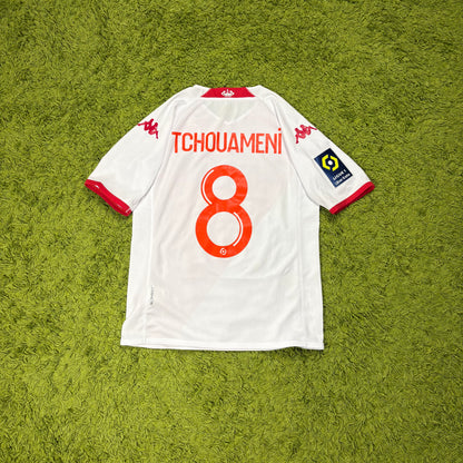 Kappa AS Monaco Tchouameni Trikot Weiß rot Größe M 2020 2021