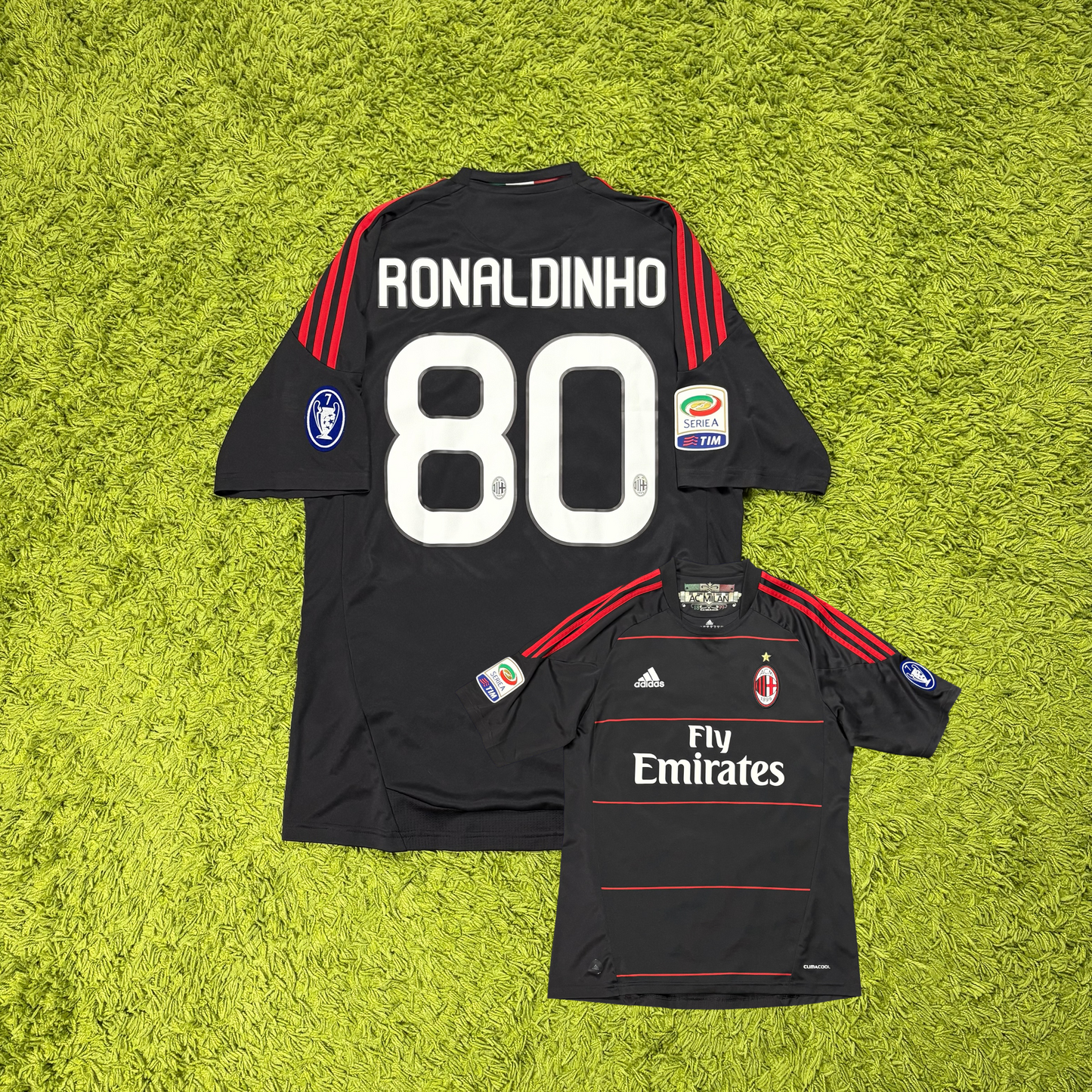 Adidas AC Mailand Milan Ronaldinho Trikot schwarz Größe M 2010 2011
