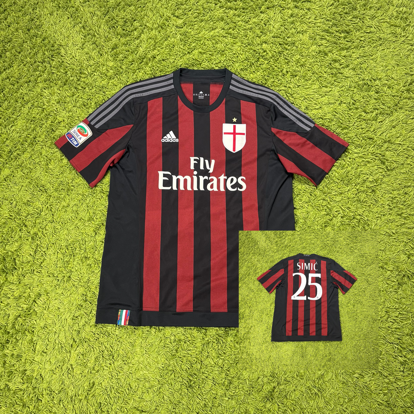 Adidas AC Mailand Milan Simic Trikot schwarz Größe XL 2014 2015
