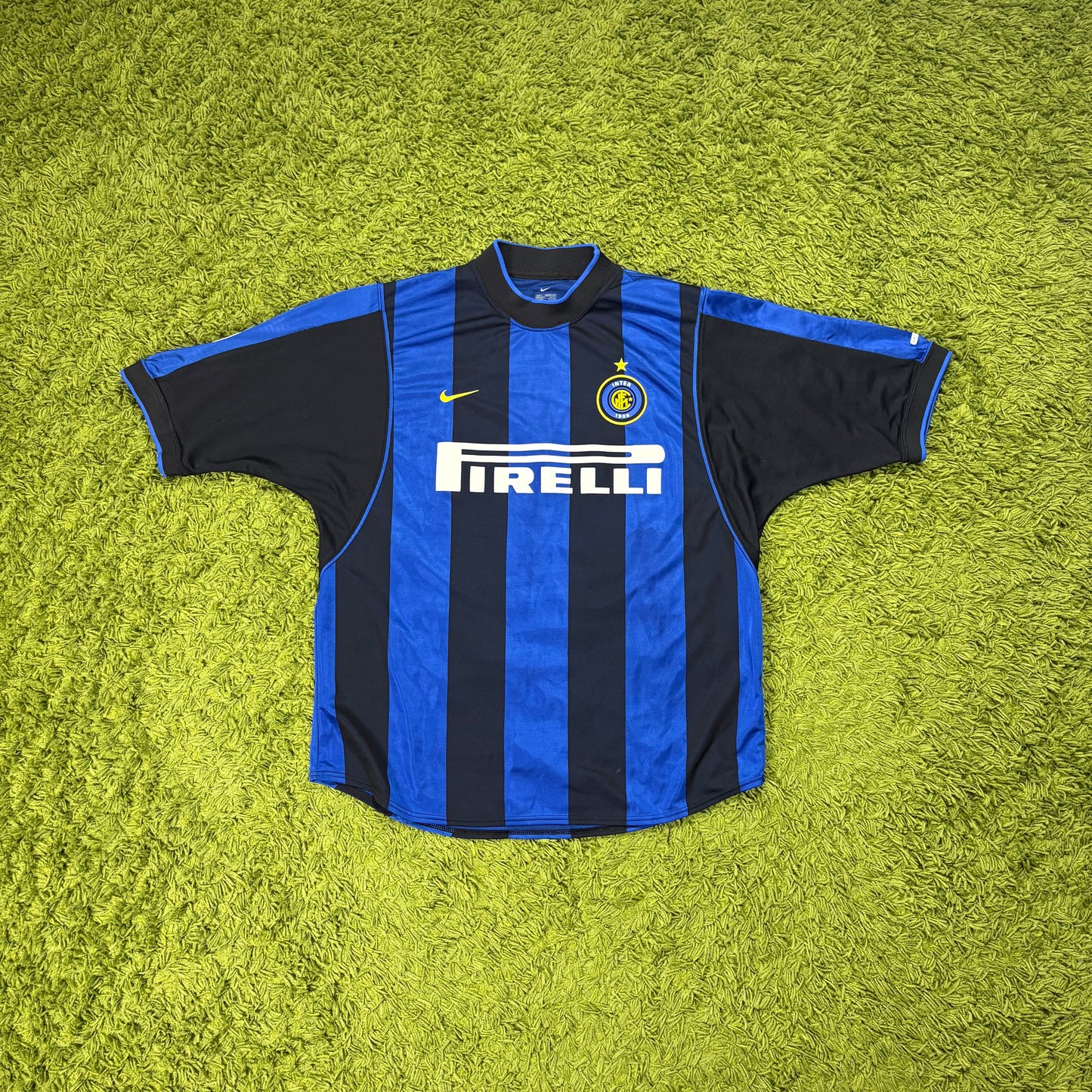 Nike Inter Mailand Milan Zamorano Trikot blau schwarz Größe L 2000 2001