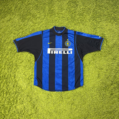 Nike Inter Mailand Milan Zamorano Trikot blau schwarz Größe L 2000 2001