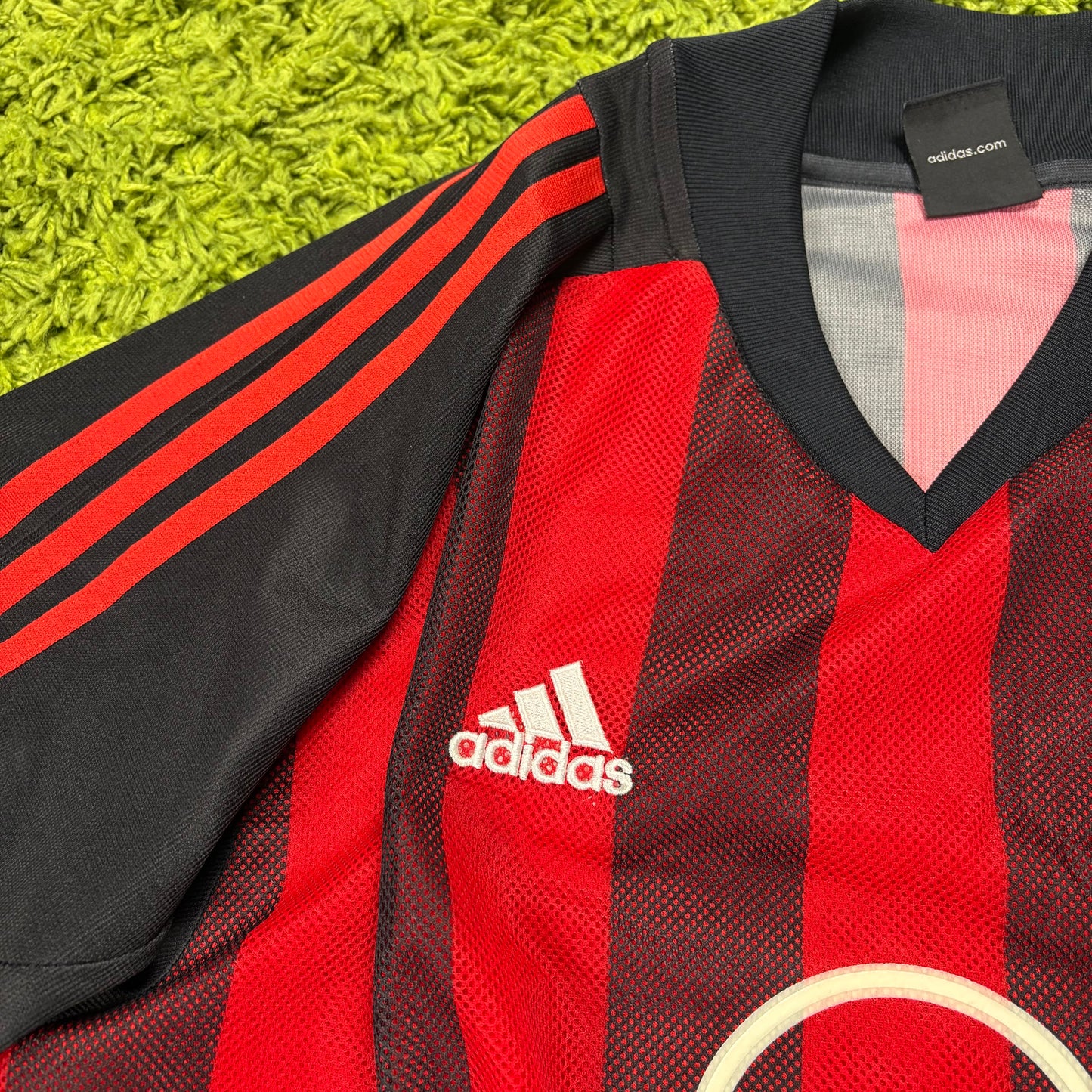 Adidas AC Mailand Milan Rivaldo Trikot rot schwarz Größe L 2002 2003
