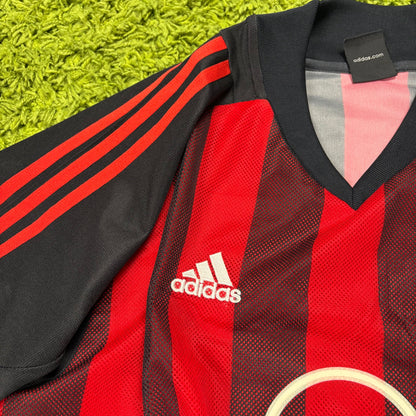 Adidas AC Mailand Milan Rivaldo Trikot rot schwarz Größe L 2002 2003