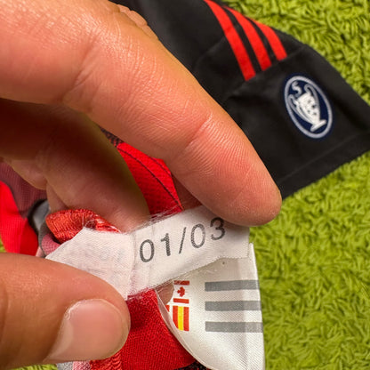 Adidas AC Mailand Milan Rivaldo Trikot rot schwarz Größe L 2002 2003