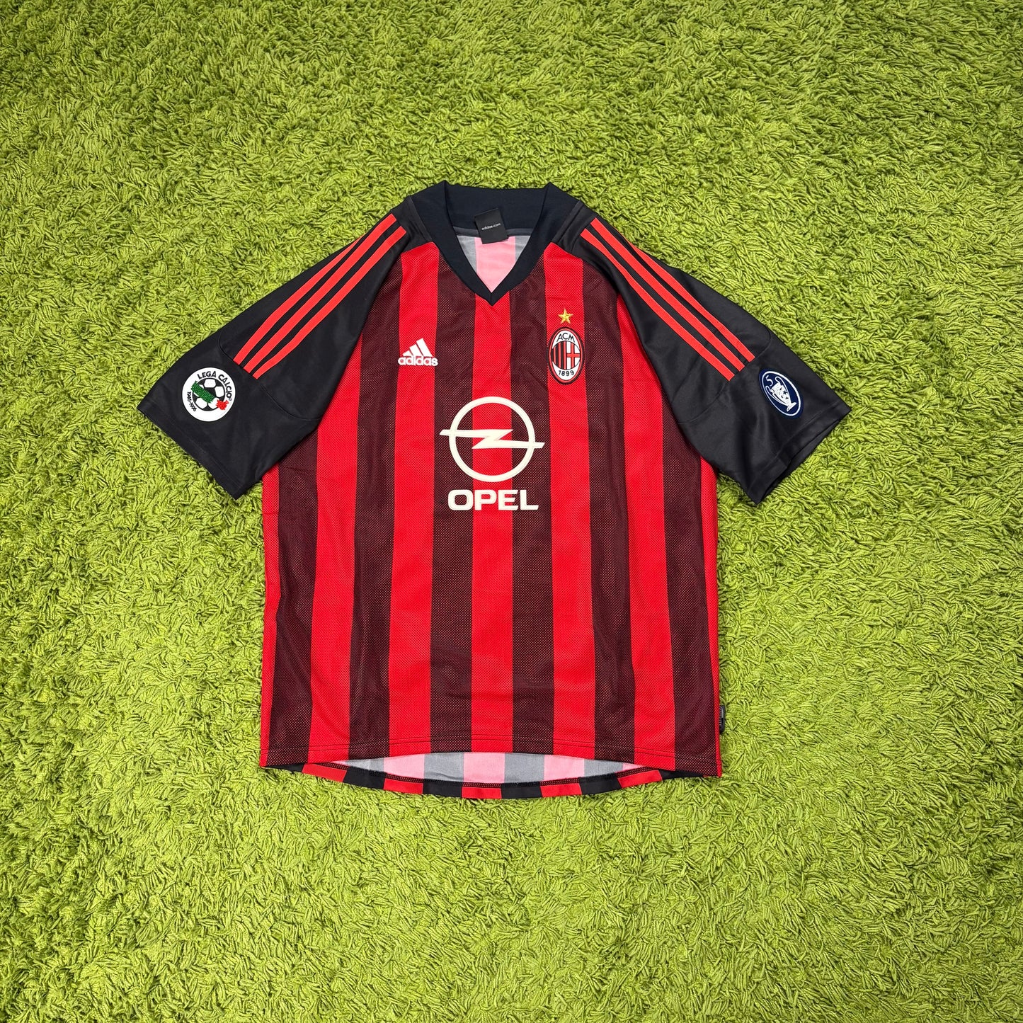 Adidas AC Mailand Milan Rivaldo Trikot rot schwarz Größe L 2002 2003