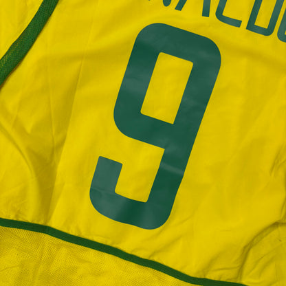 Nike Brasilien Ronaldo Trikot Gelb Größe M 2002 Player Version Spielertrikot