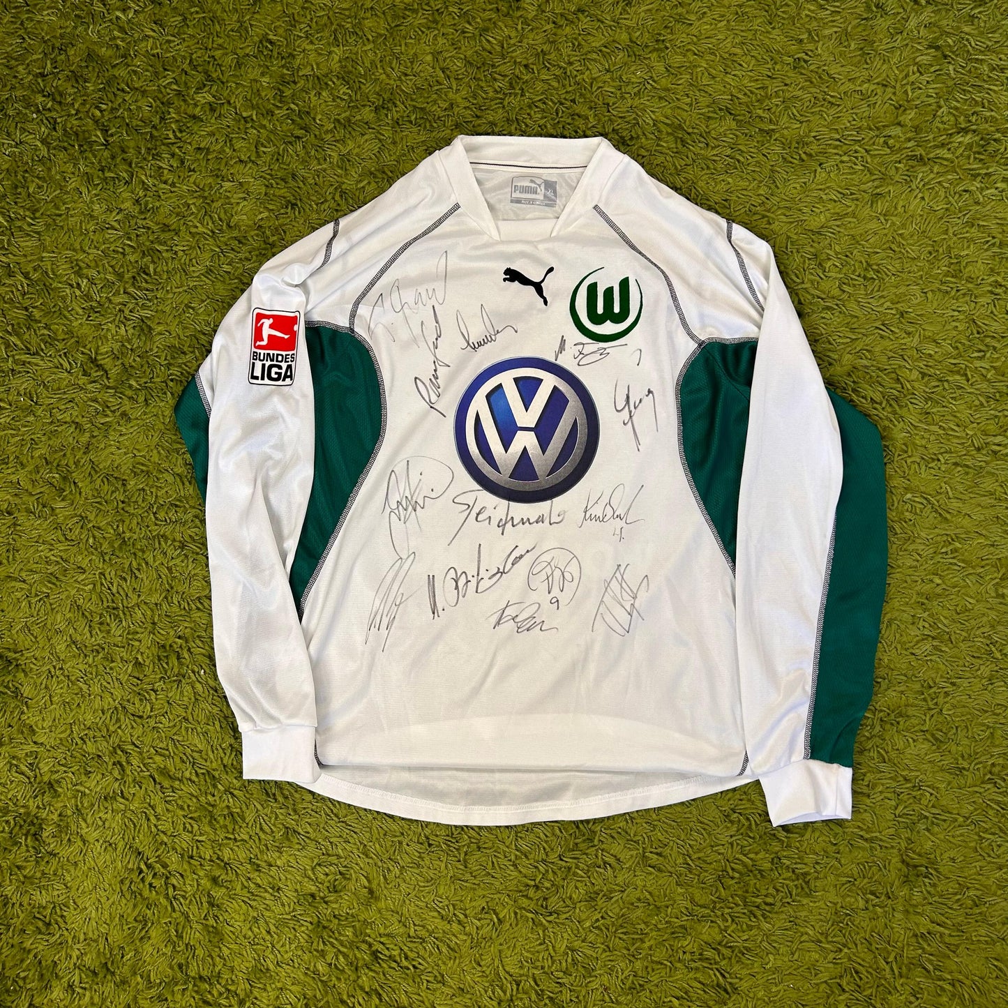 Puma VFL Wolfsburg Trikot Hans Sarpei Unterschriften Größe XL