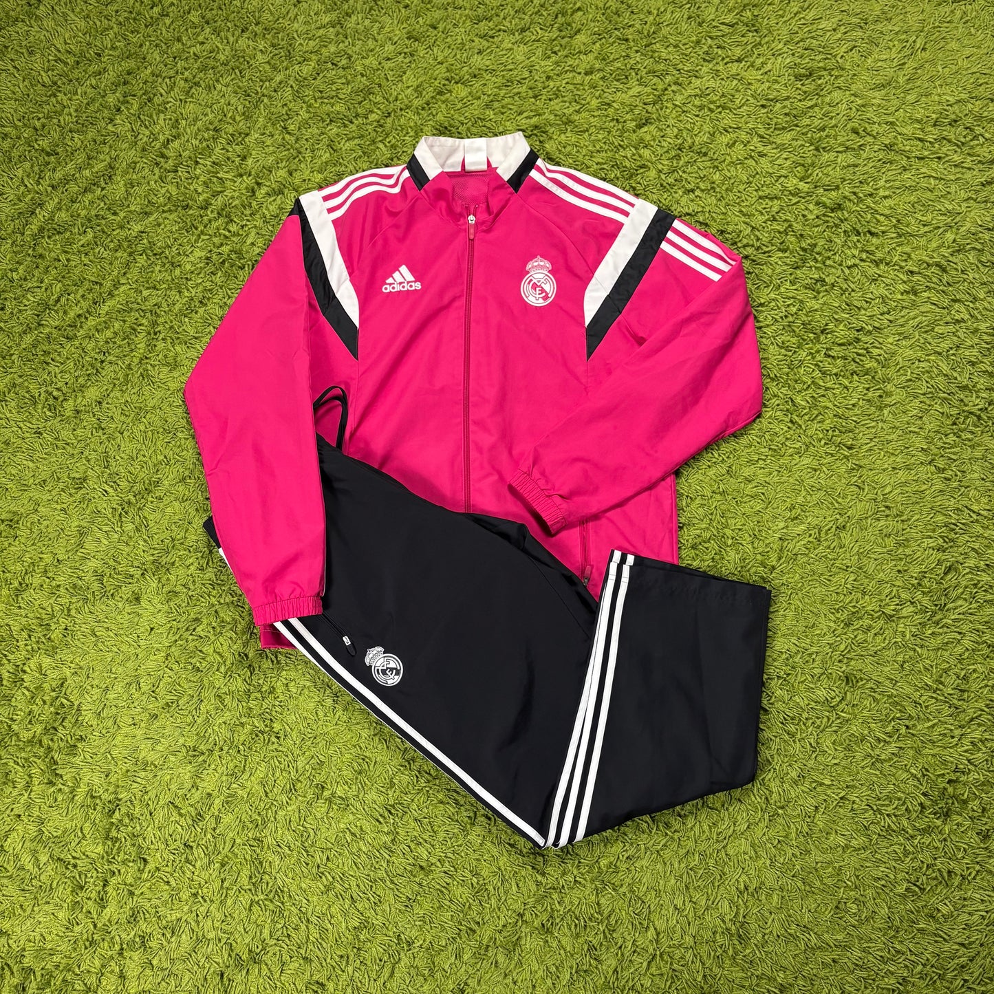 Adidas Real Madrid Tracksuit Trainingsanzug pink schwarz Größe L 2014