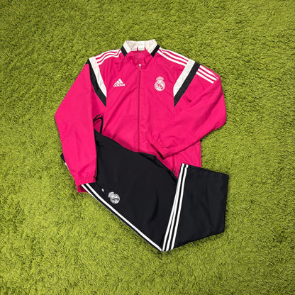 Adidas Real Madrid Tracksuit Trainingsanzug pink schwarz Größe L 2014