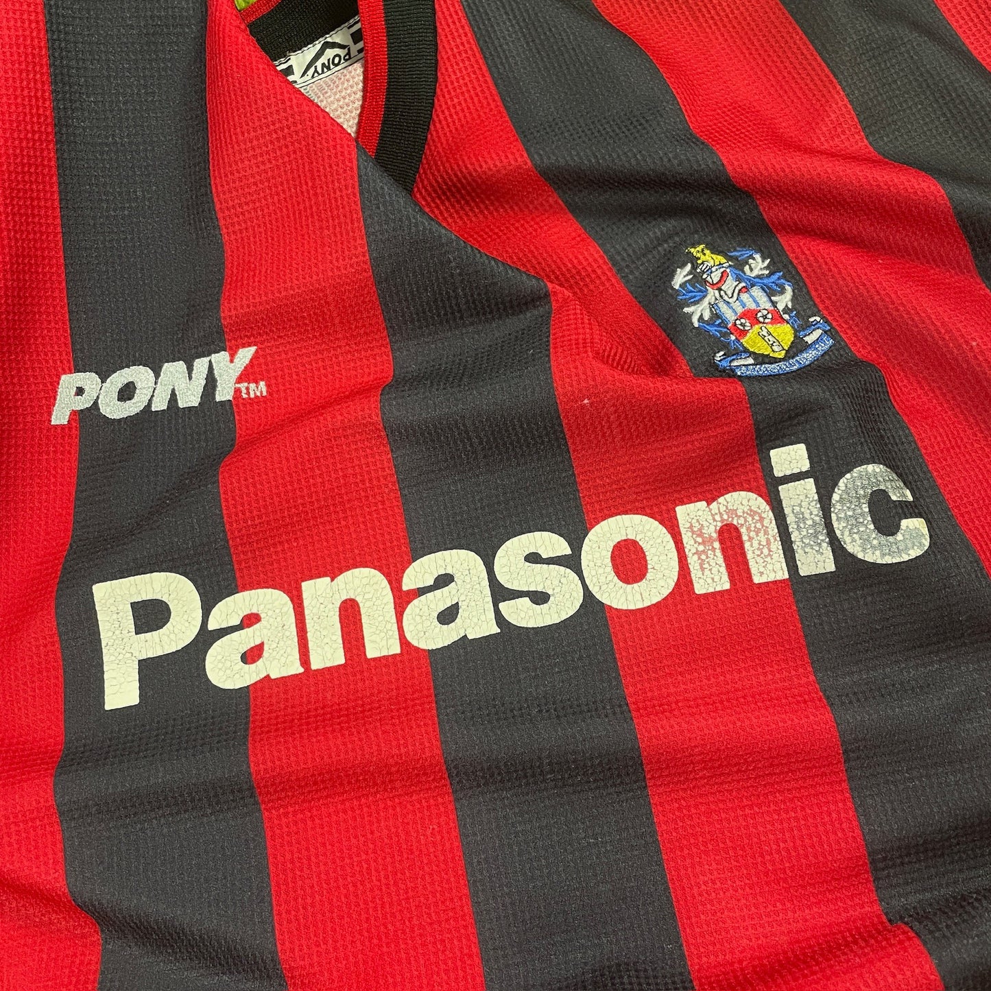 Pony Huddersfield Town Trikot schwarz rot Größe XL 1998 1999