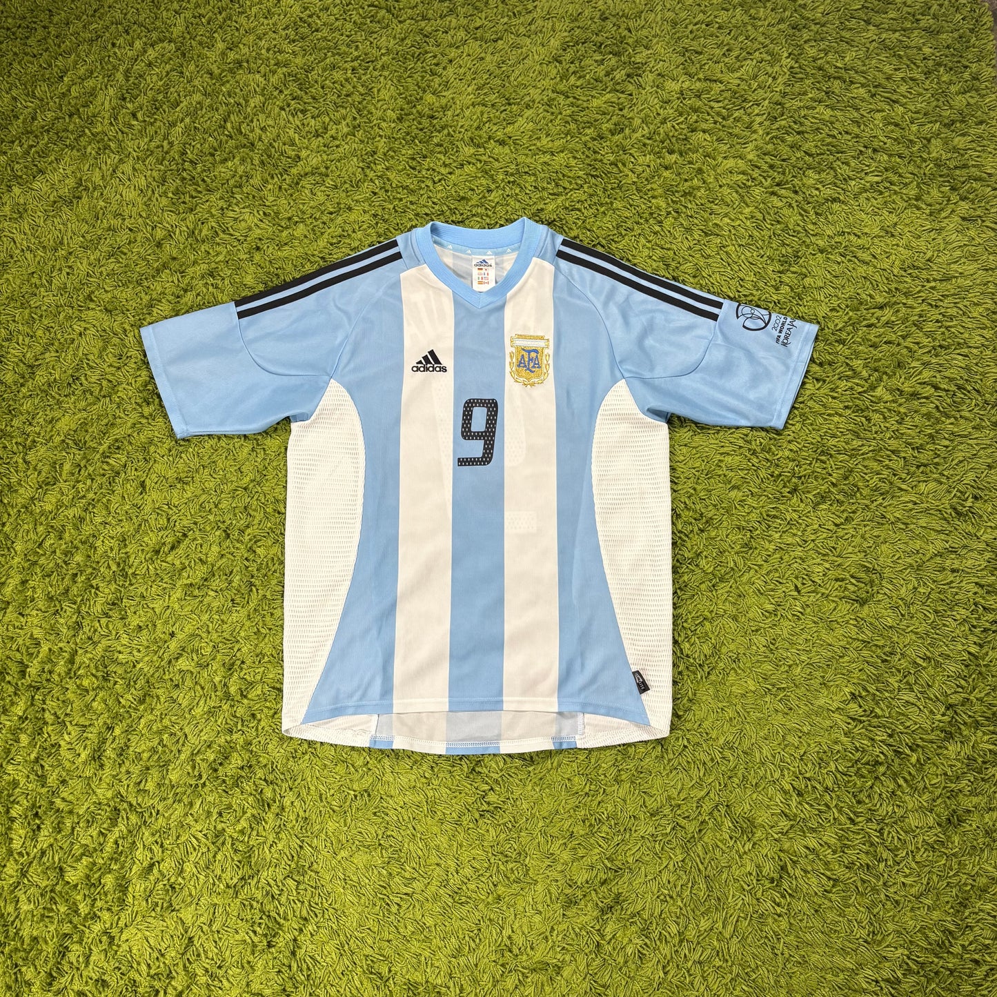 Adidas Argentinien Batistuta Trikot blau weiß Größe L 2002