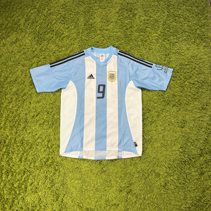 Adidas Argentinien Batistuta Trikot blau weiß Größe L 2002
