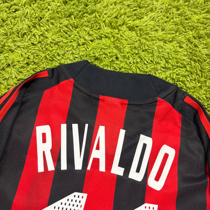 Adidas AC Mailand Milan Rivaldo Trikot rot schwarz Größe L 2002 2003