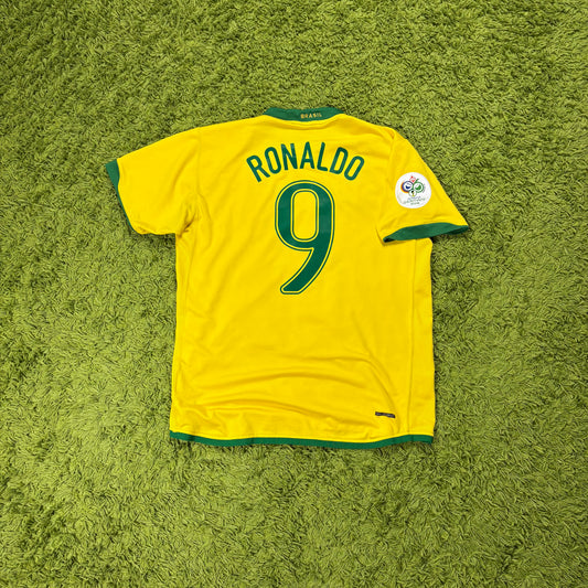 Nike Brasilien Ronaldo R9 Trikot Gelb Größe L 2006