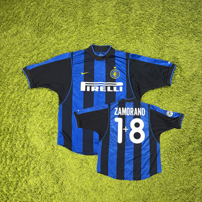 Nike Inter Mailand Milan Zamorano Trikot blau schwarz Größe L 2000 2001