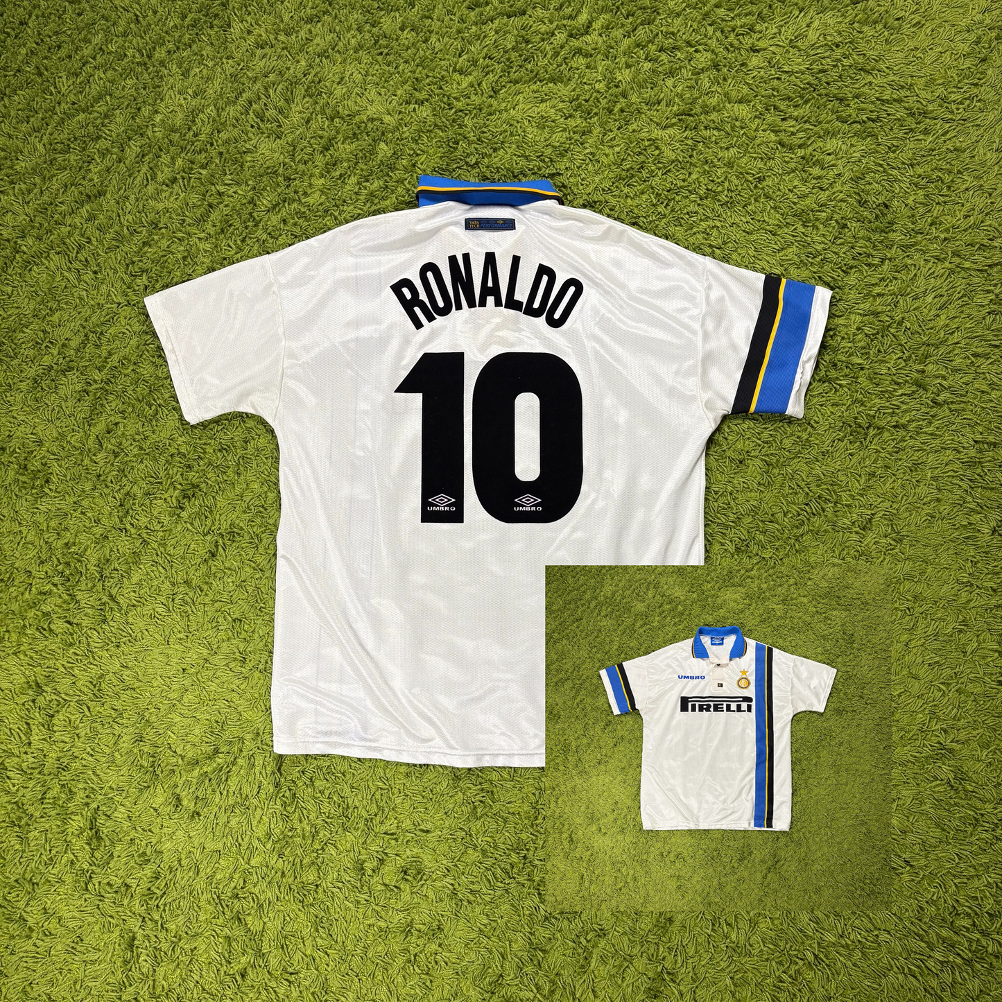 Umbro Inter Mailand Milan Milano Ronaldo R9 Trikot Weiß Größe XL 1997 1998 fenomeno