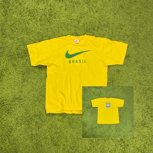 Nike Brasilien T Shirt gelb Größe L 2000er 90s
