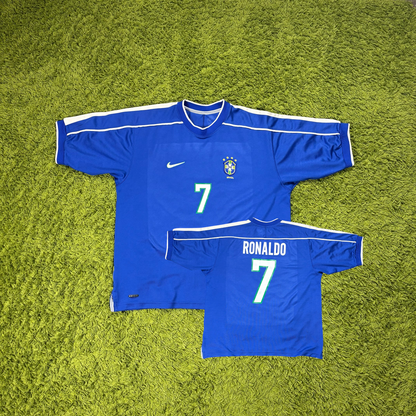 Nike Brasilien Ronaldo (Ronaldinho) Trikot blau Größe XL 1998