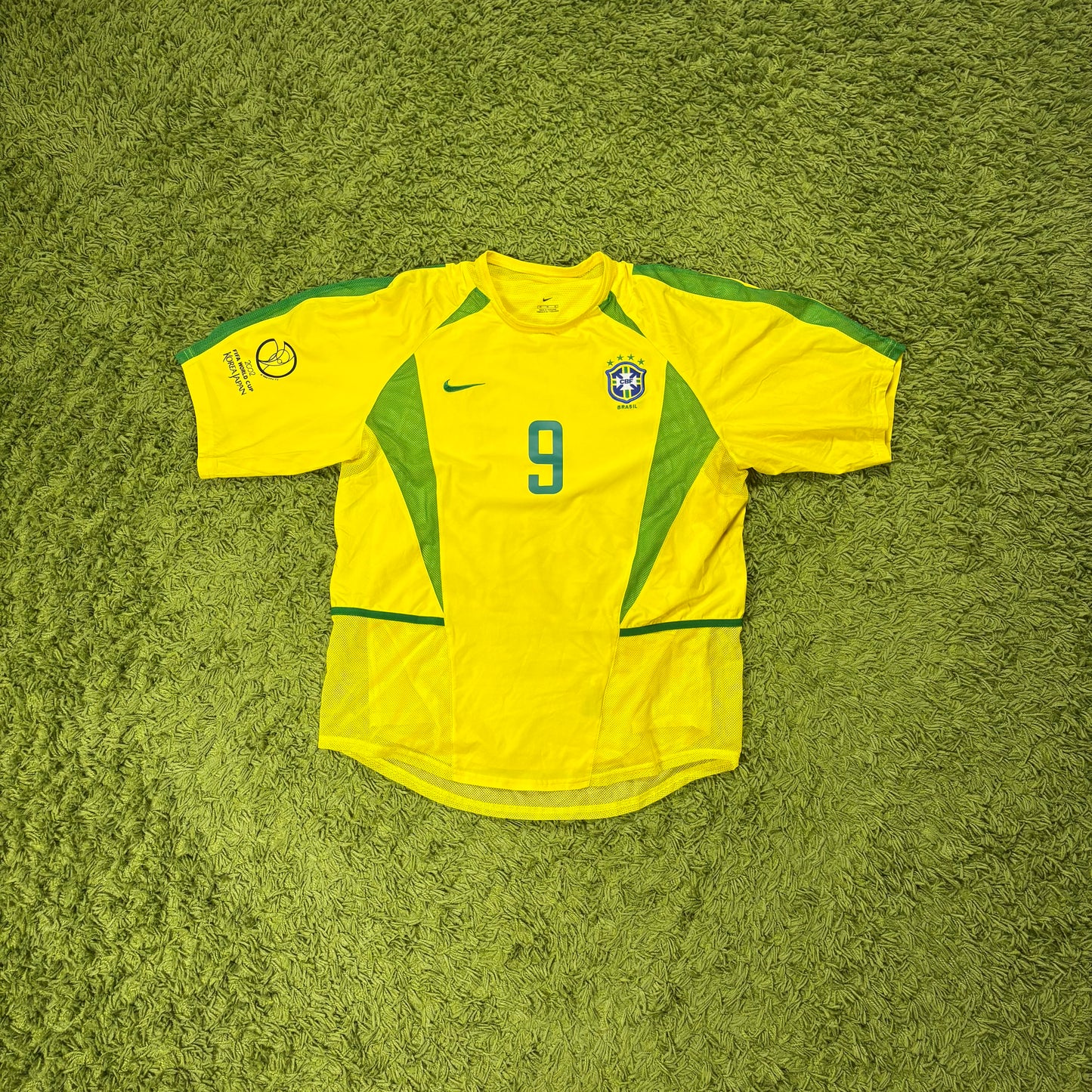 Nike Brasilien Ronaldo Trikot Gelb Größe M 2002 Player Version Spielertrikot
