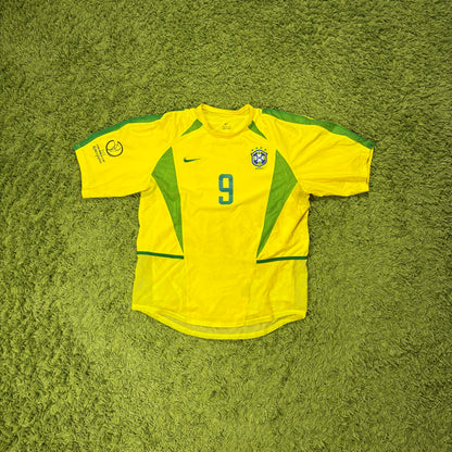 Nike Brasilien Ronaldo Trikot Gelb Größe M 2002 Player Version Spielertrikot