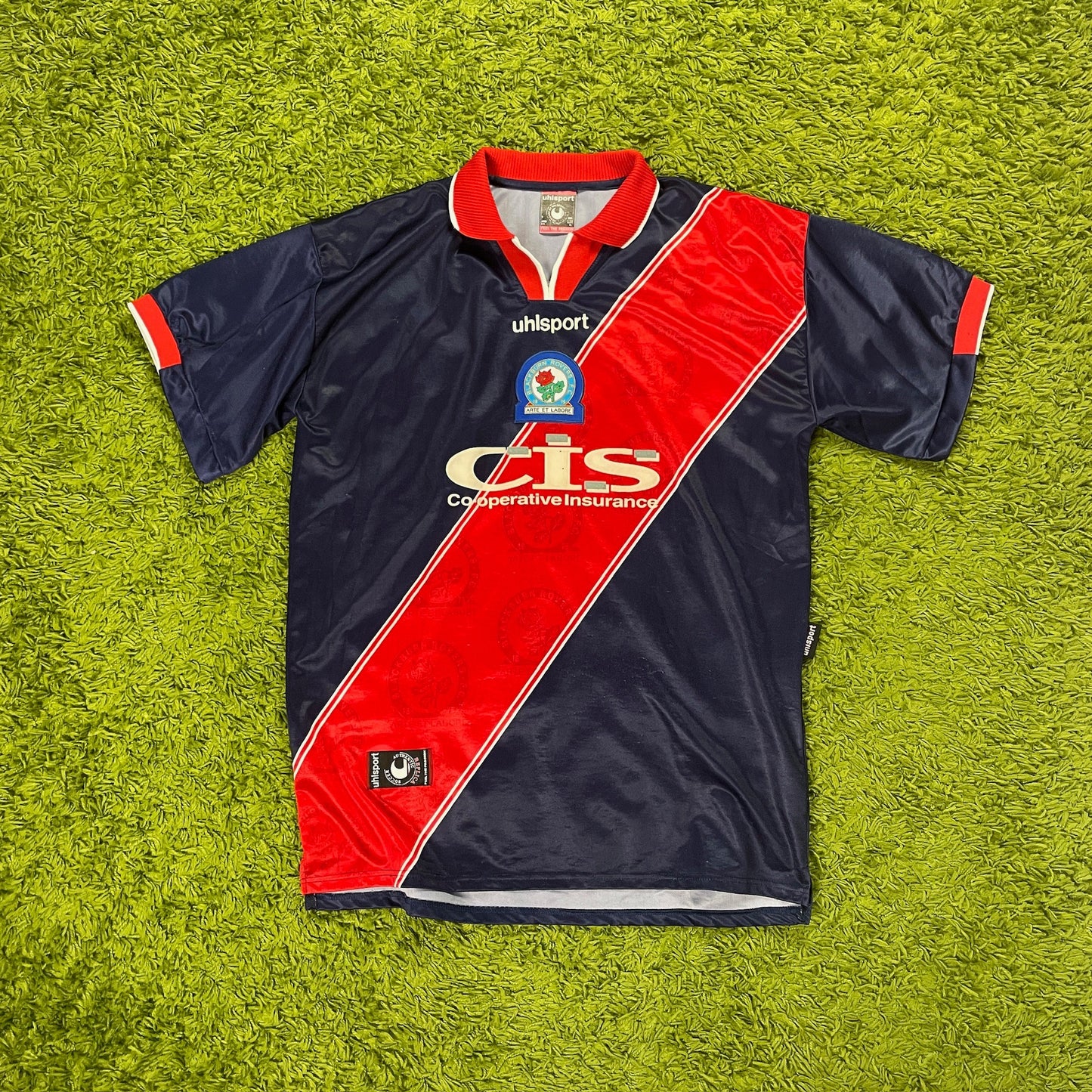 Uhlsport Blackburn Rovers Trikot blau rot Größe XL 1999 2000