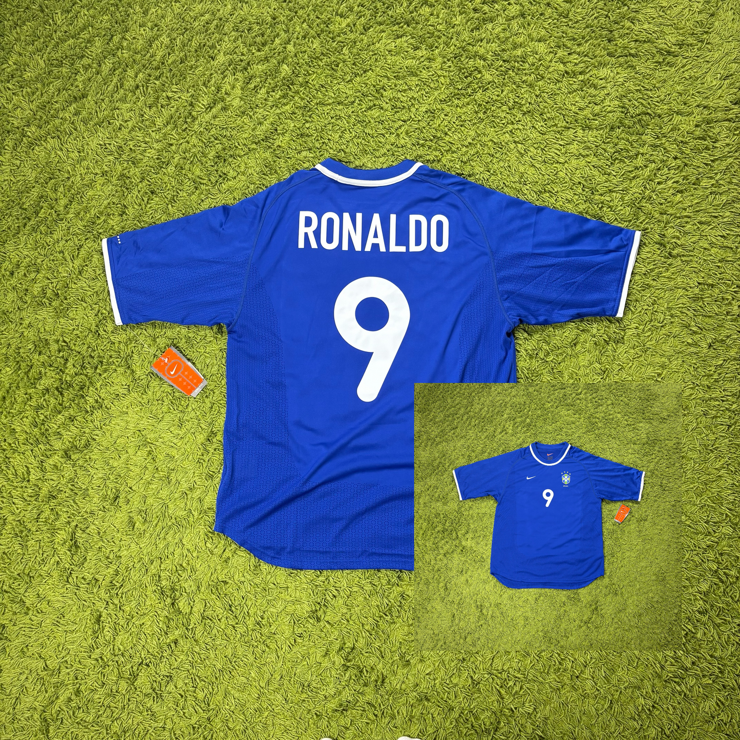 Nike Brasilien Ronaldo R9 Trikot blau Größe L 2000 2002 Neu mit Etikett brasil
