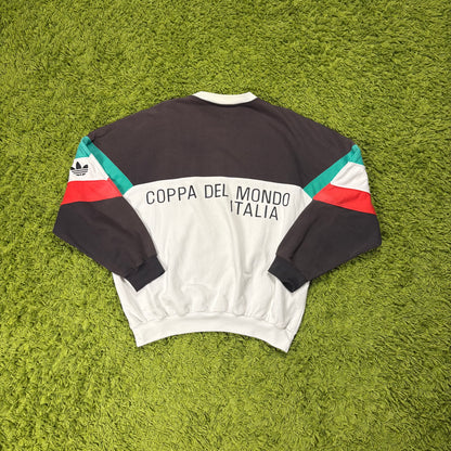 Adidas Italien Coppa Del Mondo Trainingsanzug Tracksuit grau 1990 Größe M