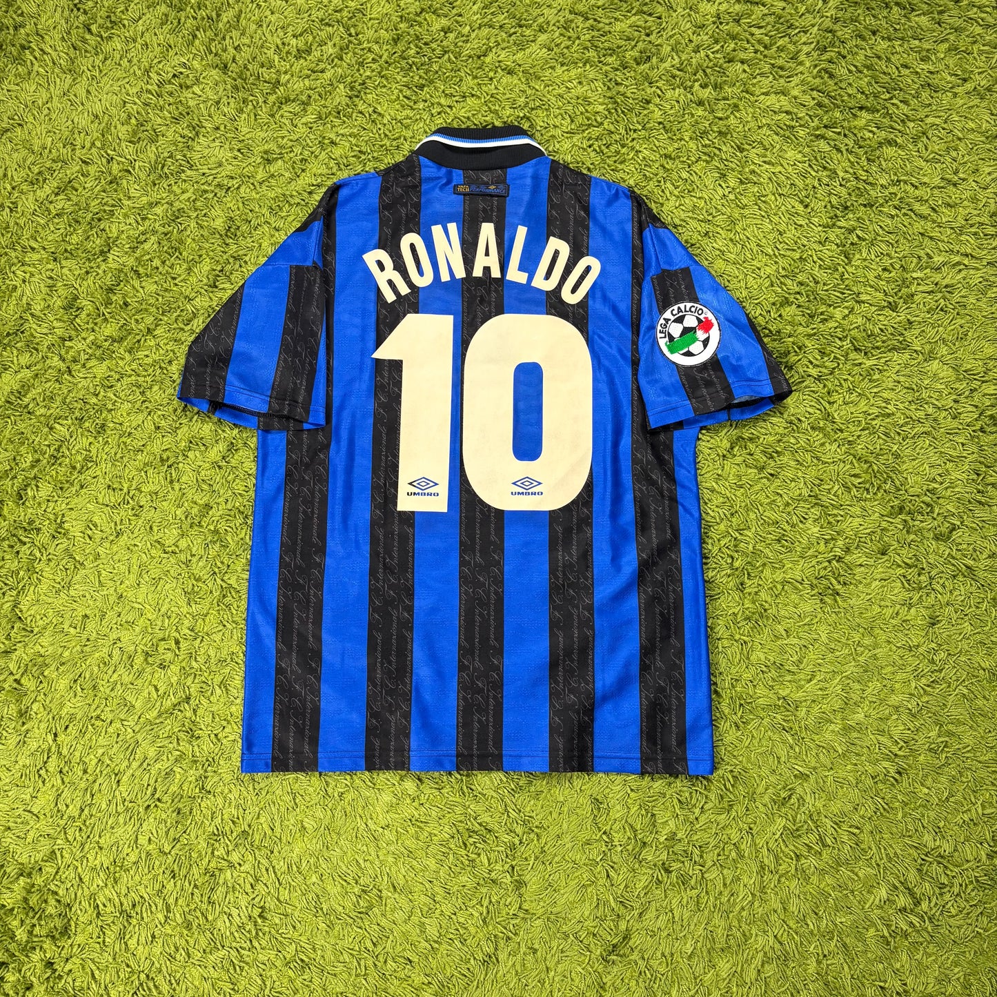 Umbro Inter Mailand Milan Ronaldo R10 Trikot blau schwarz Größe L 1997 1998
